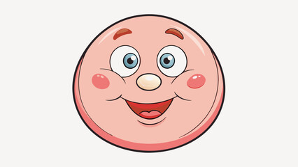 Fototapeta premium A rounded face with chubby greeted me adorned with a e button nose and wide curious eyes. Its lips were full and always seemed to be curled up in a. Cartoon Vector.