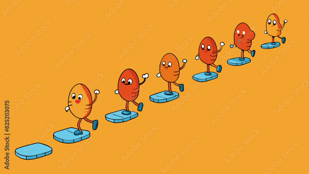 Poster A set of footprints leading in a certain direction symbolizing the powerful influence of peer pressure and the desire to fit in with a group.. Cartoon Vector.
