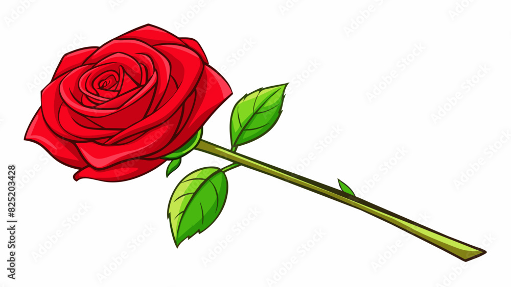Aufkleber a single red rose picked from a garden with its vibrant color and intoxicating scent symbolizing the