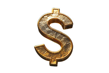 Gold Dollar Sign Crystal Pendant on Black Surface Photorealistic