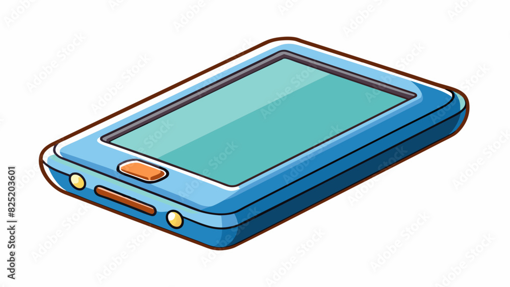 Fototapete A sleek electronic device This object is made of a smooth shiny material and has a slim rectangular shape. It has a screen or buttons for accessing. Cartoon Vector.