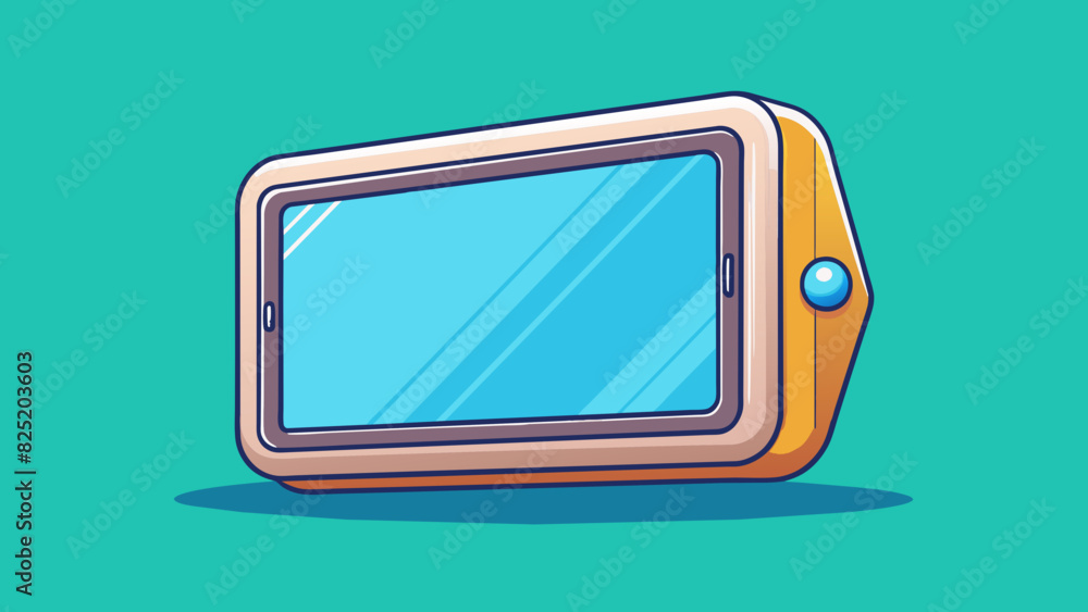 Poster A sleek modernlooking device with a thin borderless frame surrounding a large vibrant screen that can be mounted on a wall.. Cartoon Vector.