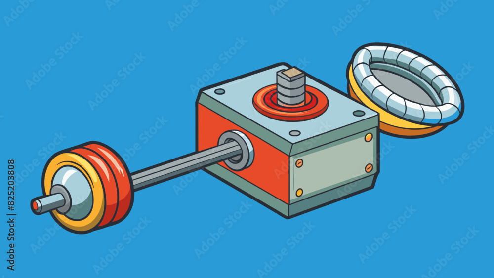 Fototapete A small metal object that has a circular shape and can be twisted and turned. It is attached to a larger machine and helps control its functions.. Cartoon Vector.