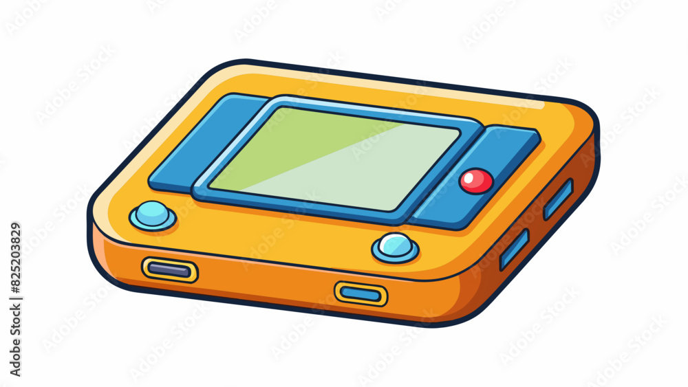 Fototapete A small rectangular device with a bright screen and buttons used for communication and storing information.. Cartoon Vector.