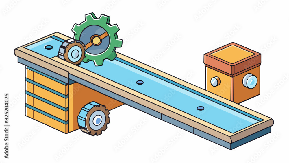 Poster A smoothly running machine The machine hummed along effortlessly with all its parts working in perfect harmony. The gears turned smoothly and quietly. Cartoon Vector.
