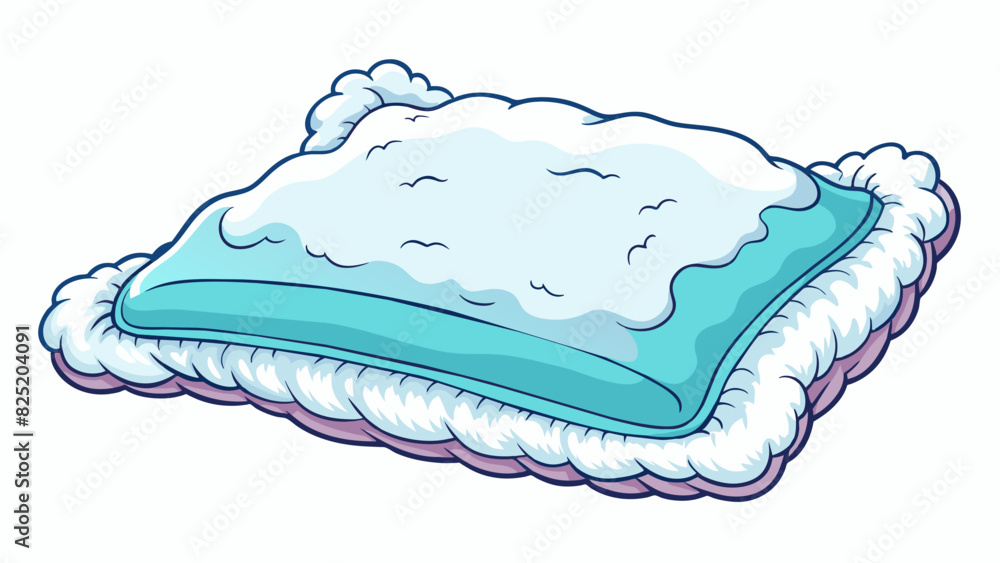 Poster a soft fluffy pillow with a plush velvet cover and a cloudlike filling inviting you to sink in and d
