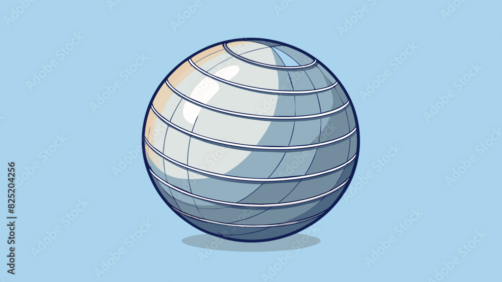 Aufkleber A spherical object with a shiny reflective surface and thin winding lines etched across its surface.. Cartoon Vector.