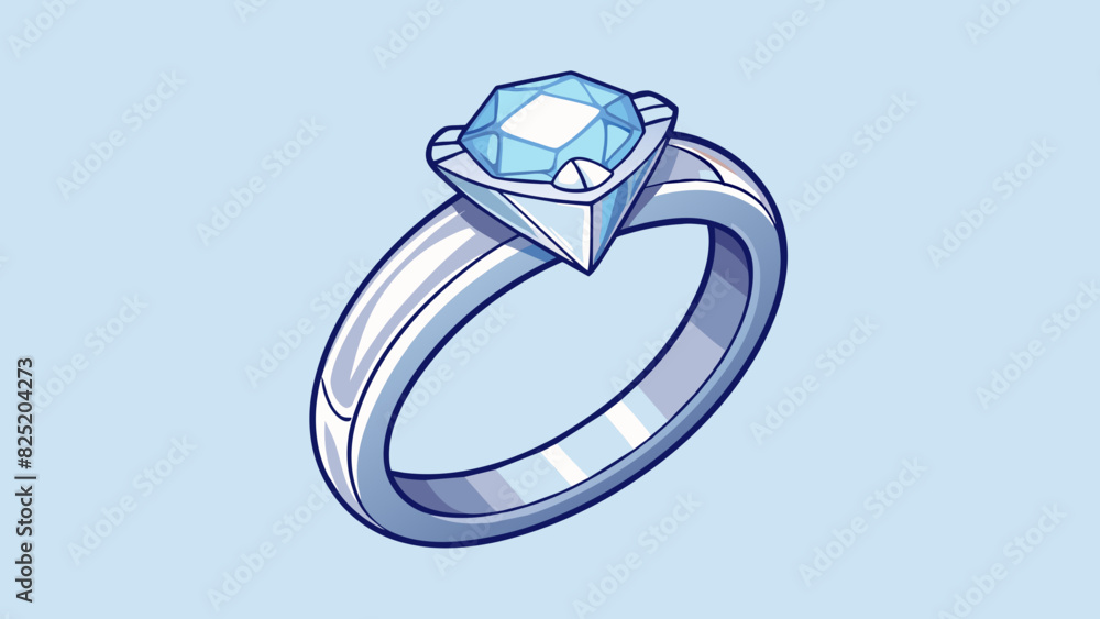 Poster a sparkling diamond ring its round gem glinting in the light. the band is made of smooth silver meta
