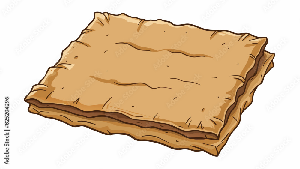 Poster A square of brown paper with rough uneven edges that look as if they were torn by hand. The surface is grainy and slightly co with a warm earthy hue.. Cartoon Vector.