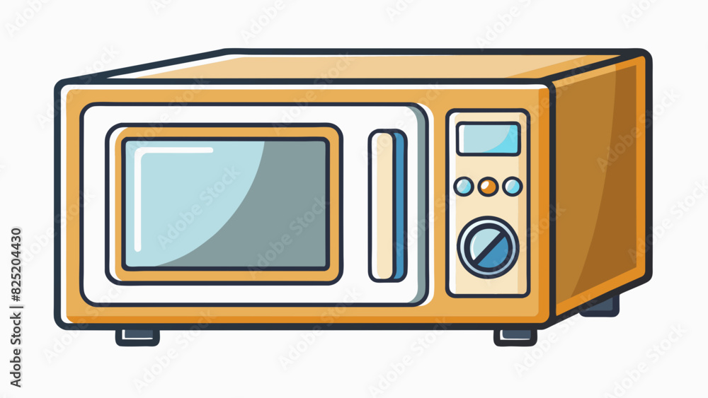 Aufkleber a standard microwave this kitchen appliance is a rectangular box made of metal and plastic. it has a