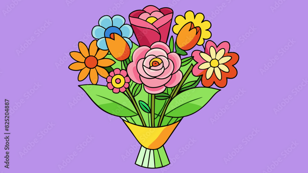 Aufkleber a sweetsmelling bouquet of flowers each petal vibrant in color and delicately arranged to create a s