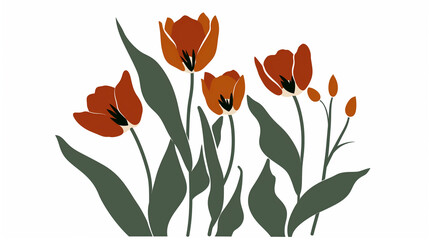 Red tulips, beautiful blossom. AI Generative