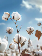 Close-Up of Ripe Cotton Bolls: Harvest Ready