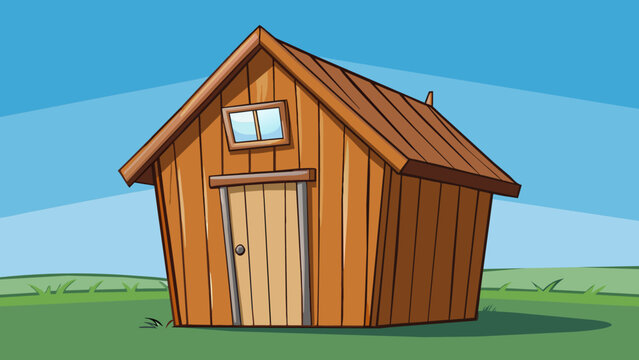 A tall brown wooden structure with four legs and a slanted roof on top.. Cartoon Vector.