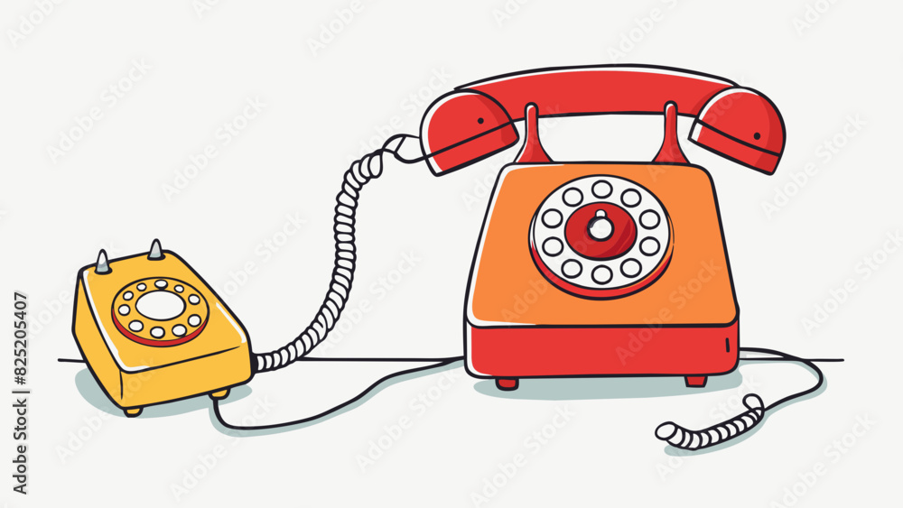Poster A telephone with its receiver off the hook indicating the person on the other line is not picking up. The phone is old and has a cord attached to it. Cartoon Vector.