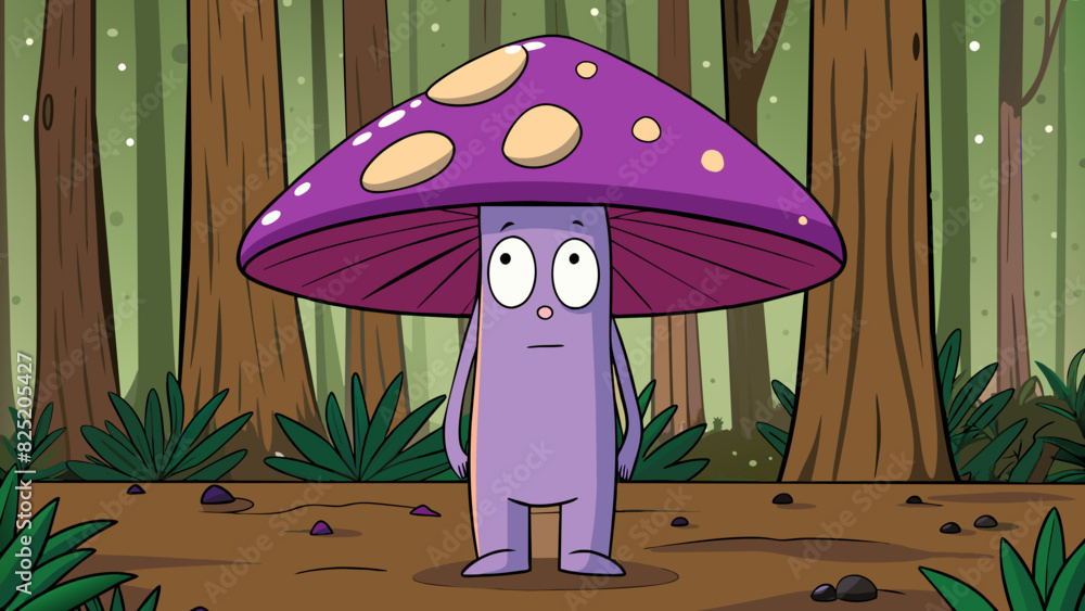 Poster a the plants in the forest a new mushroom species has been discovered. standing only a few inches ta