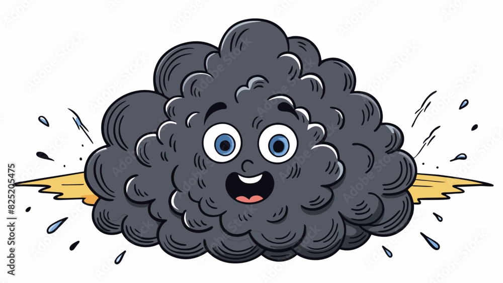 Poster A thick black cloud descends in darkness enveloping everything in its reach with suffocating pressure and causing disorientation.. Cartoon Vector.