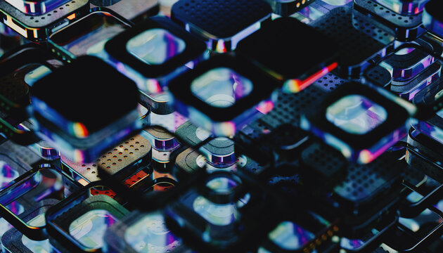 Extreme Close-up of Supercomputer