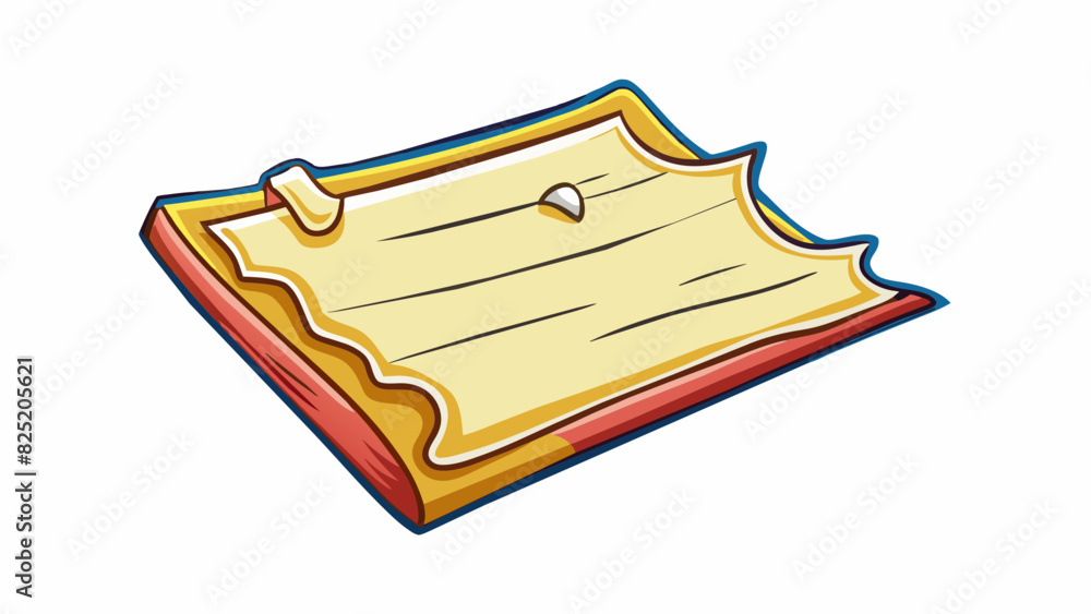 Aufkleber A torn piece of paper with jagged edges and ripped corners no longer able to be written on or used for its intended purpose.. Cartoon Vector.