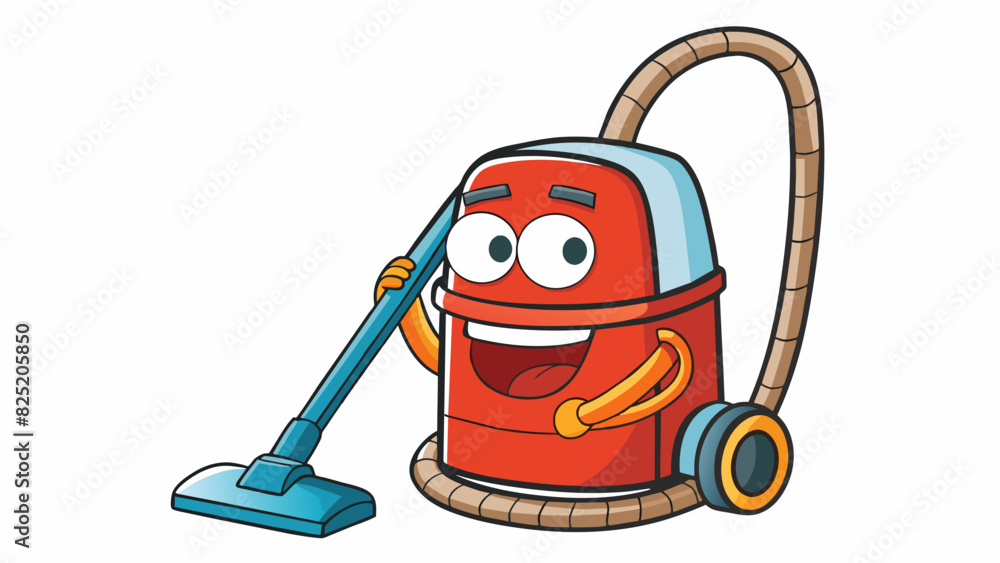 Poster A vacuum cleaner with a bagless design and HEPA filter technology to make cleaning more efficient and environmentally friendly.. Cartoon Vector.