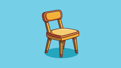 A typical chair has four legs and a backrest for support and can be made of wood plastic or metal providing a comfortable place to sit.. Cartoon Vector.