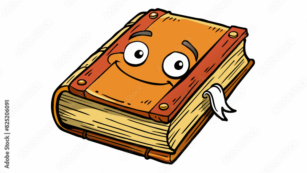 Poster A wellworn book its pages creased from being read and loved countless times eagerly waiting to be picked up and explored again.. Cartoon Vector.