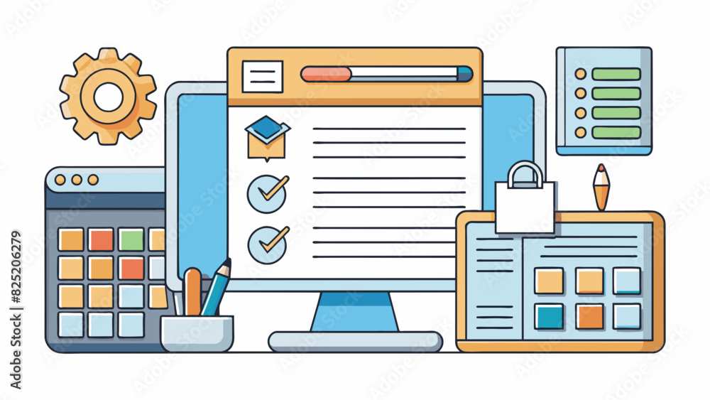 Fototapete A word processing software This software is an application that allows users to create and edit documents using tools such as a text editor formatting. Cartoon Vector.