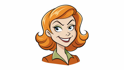 A womans raised eyebrow and playful smirk along with a sly le in her eye giving off a mischievous and flirtatious expression.. Cartoon Vector.