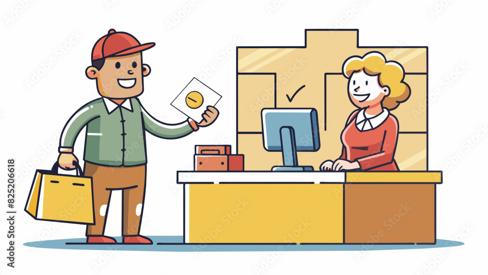 Poster clutching the receipt tightly the dissatisfied customer made her way to the stores return counter wh