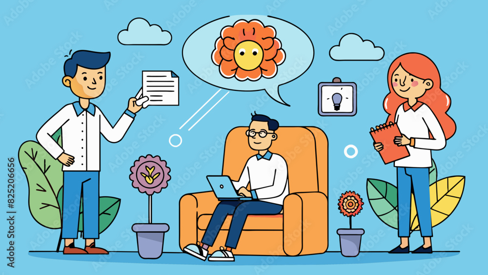 Poster Cognitive Behavioral Therapy A form of therapy that helps individuals identify and change negative thought patterns and behaviors through talk therapy. Cartoon Vector.