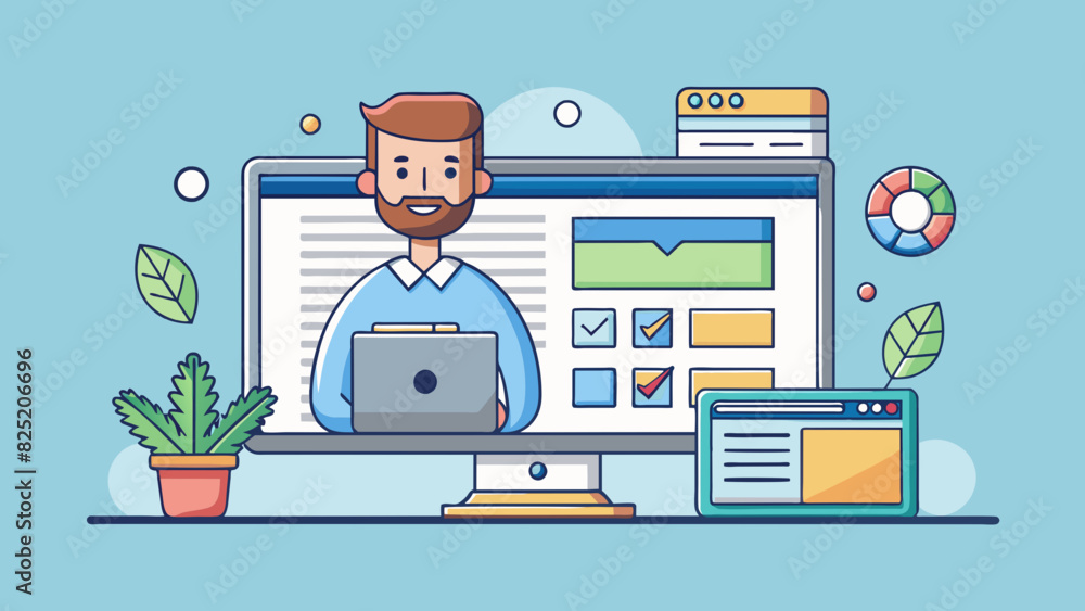 Poster Commission for a website design A sleek and functional website with a clean layout intuitive navigation and eyecatching graphics that effectively. Cartoon Vector.