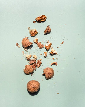Crushed fresh walnut
