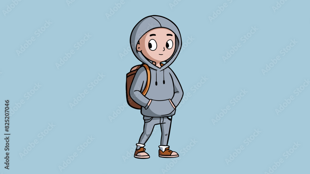 Poster he had a buzz and wore a grey hoodie with the hood pulled up. his hands were buried in the pockets a
