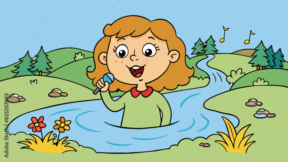 Poster her voice was like a bubbling brook constantly flowing and full of life soothing to the ears.. carto