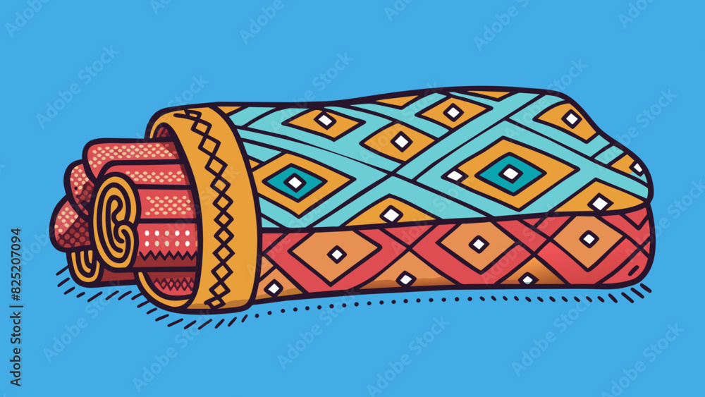 Poster I am a soft wool blanket knitted with care and adorned with intricate patterns.. Cartoon Vector.