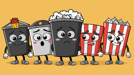 Including a movie in a film festival lineup A gritty black and white film exploring deep themes of love and loss standing out a the lineup of glossy. Cartoon Vector.