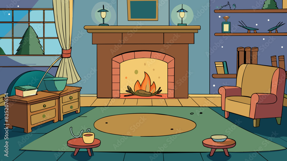 Aufkleber in the cozy living room the crackling fire provided the only source of light. its warm glow threw sh