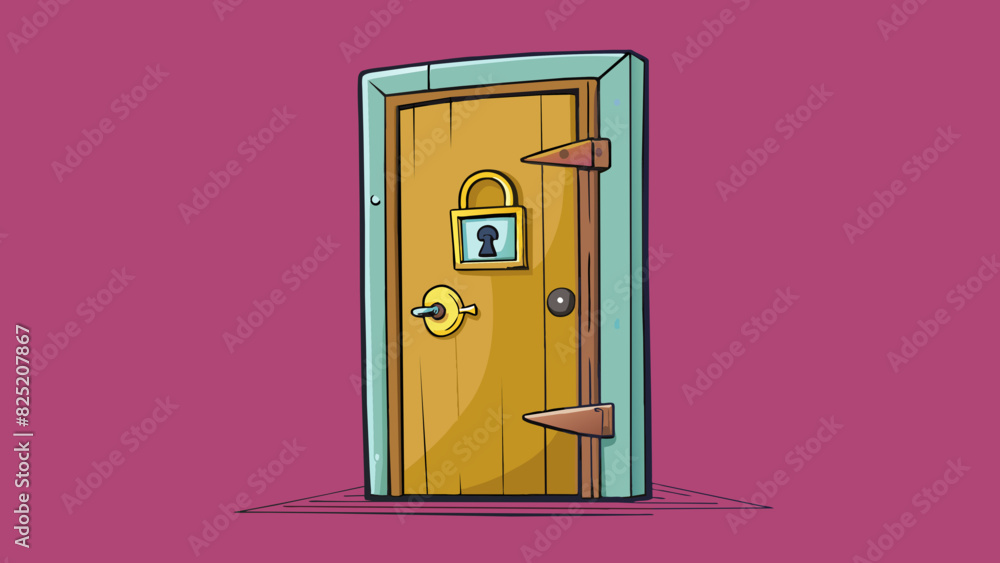 Poster It is a closed door forever locked and unreachable. No amount of knocking or pleading can make it budge it seems to hold all the mysteries of the. Cartoon Vector.