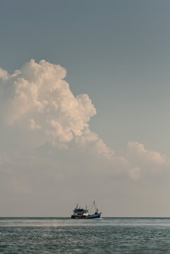Fishing trawler at sea