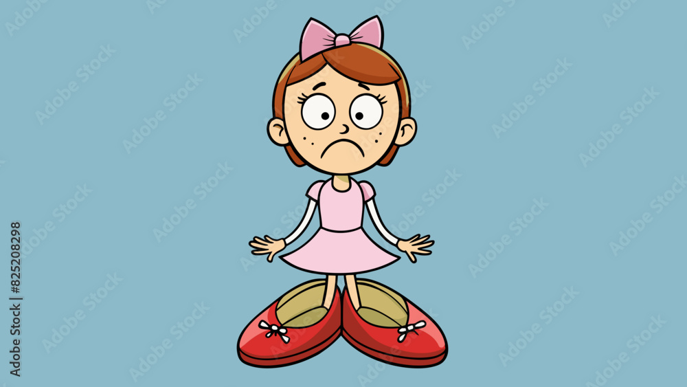 Aufkleber on her feet she donned a comfortable pair of ballet flats wellworn from years of use.. cartoon vecto