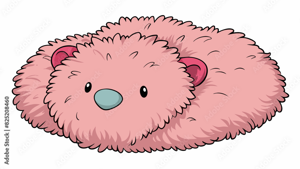 Poster Plush A soft and fluffy material often used to make stuffed animals or comfy blankets. It has a plush texture and is very huggable.. Cartoon Vector.