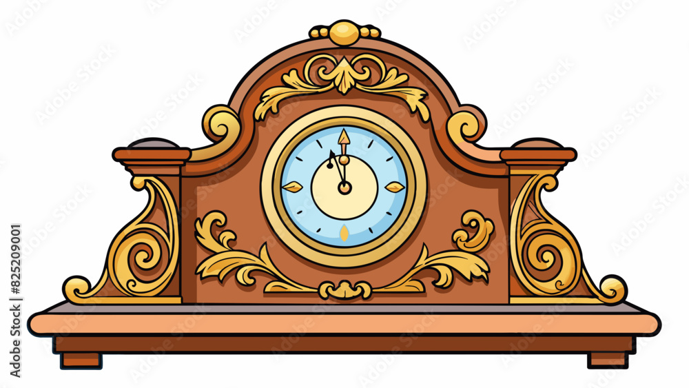Poster the antique clock on the mantelpiece was intricately designed with ornate carvings and golden detail