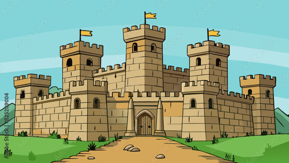 Aufkleber the ancient stone castle was an impressive sight with its soaring towers and vast walls that seemed 