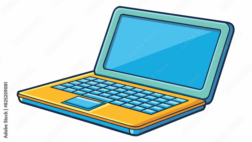 Poster the aspect of a laptop is slim and lightweight with a sleek and modern design. it has a glossy finis
