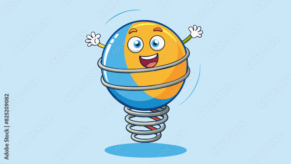 Aufkleber The ball was really bouncy almost like it had springs inside and it always seemed to bounce back higher than expected.. Cartoon Vector.