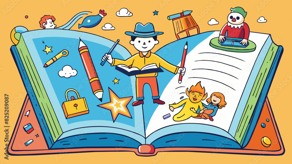 Poster the author wrote for hours filling page after page with her intricate imaginative stories.. cartoon 