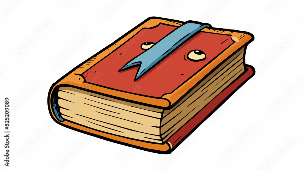 Poster The book had slightly smudged pages evidence of frequent use. The spine was slightly creased showing that it had been od and read many times.. Cartoon Vector.