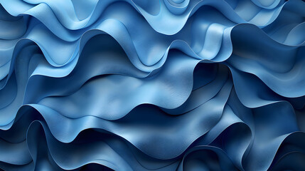 Obraz premium Blue Abstract Background with Wavy Shapes