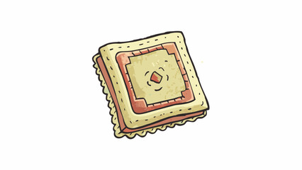 The bill was a square piece of fabric similar to a handkerchief but larger. Its edges were frayed and worn with faded colors and slight stains from. Cartoon Vector.