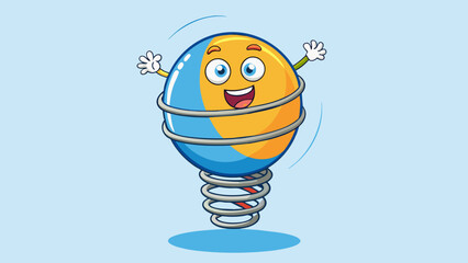 The ball was really bouncy almost like it had springs inside and it always seemed to bounce back higher than expected.. Cartoon Vector.